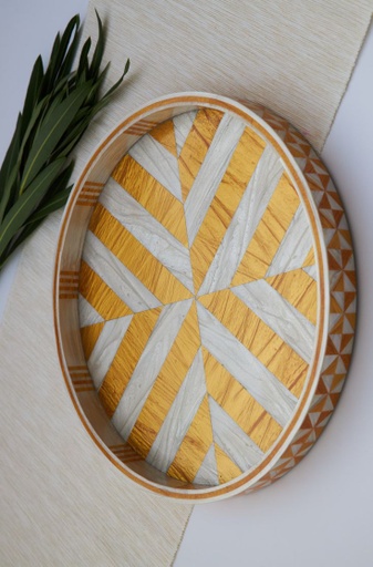 Striped Tray in Gold